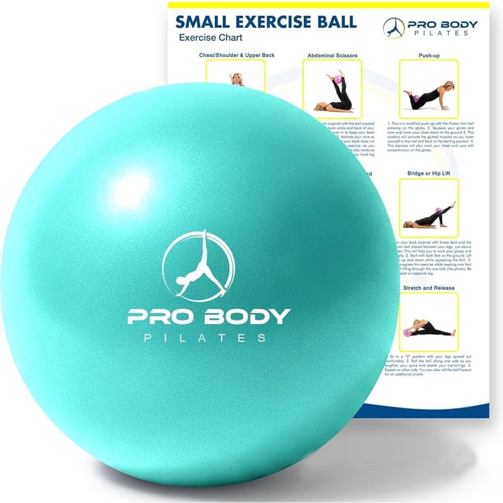 Pro Body Pilates 9” Aqua Mini Exercise Ball Yoga Pilates Physical Therapy